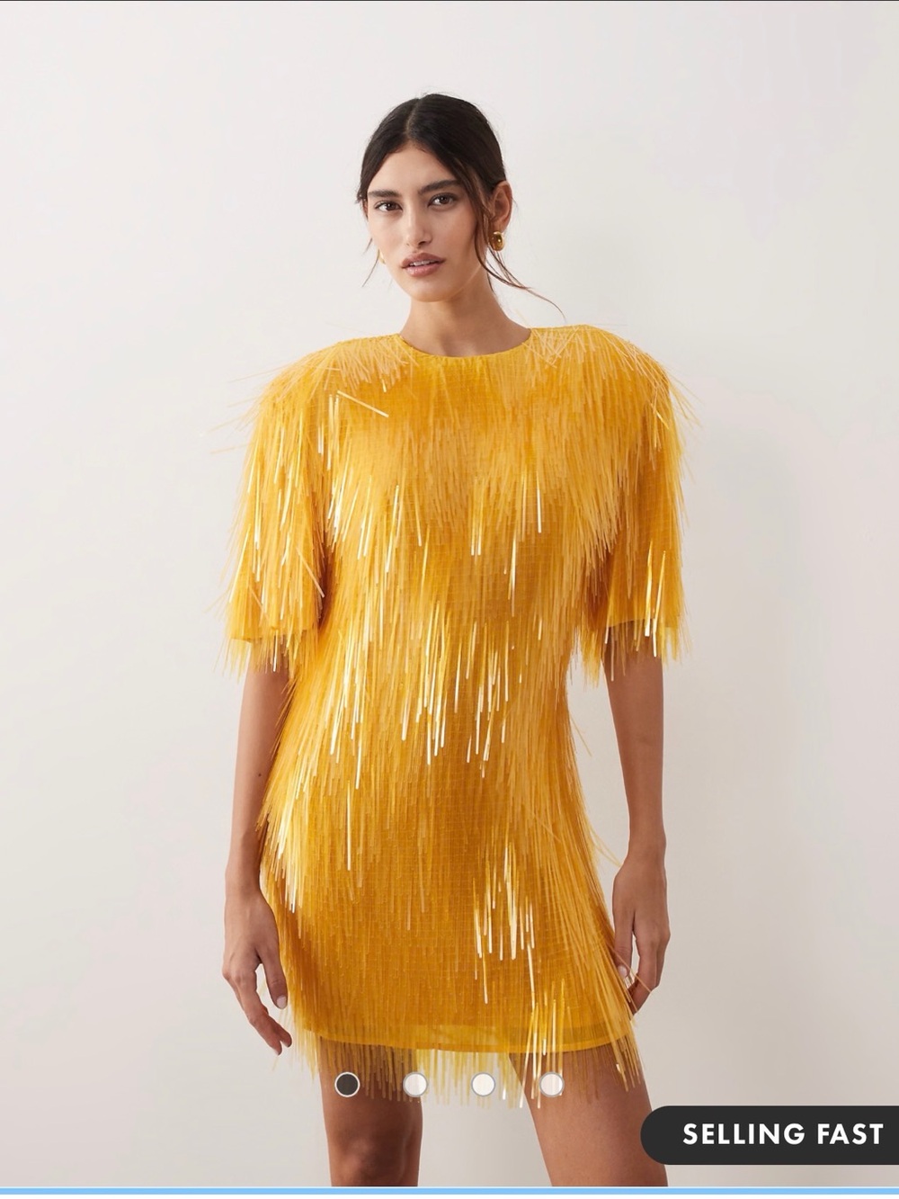 ARRANGE shard sequins strong shoulders mini dress